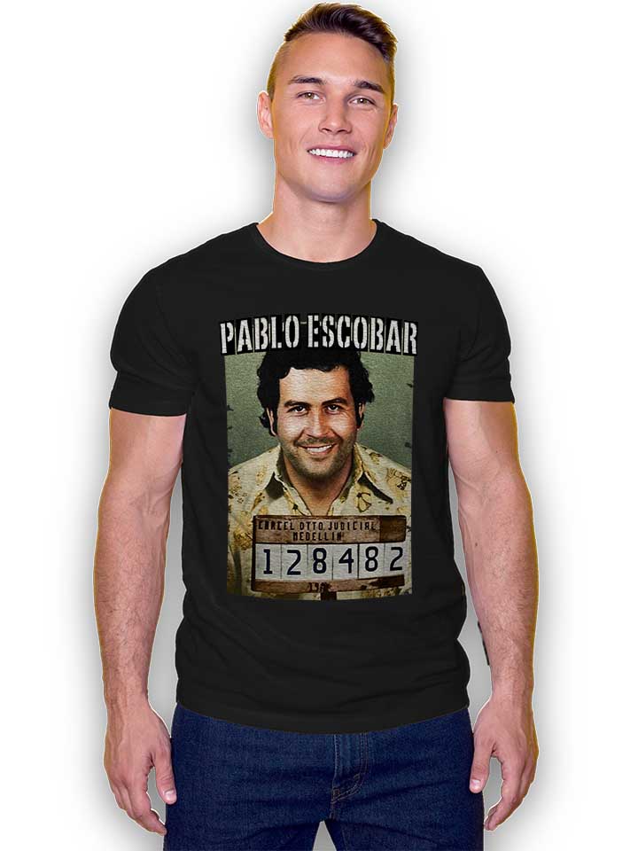 pablo-escobar-mugshot-t-shirt schwarz 2