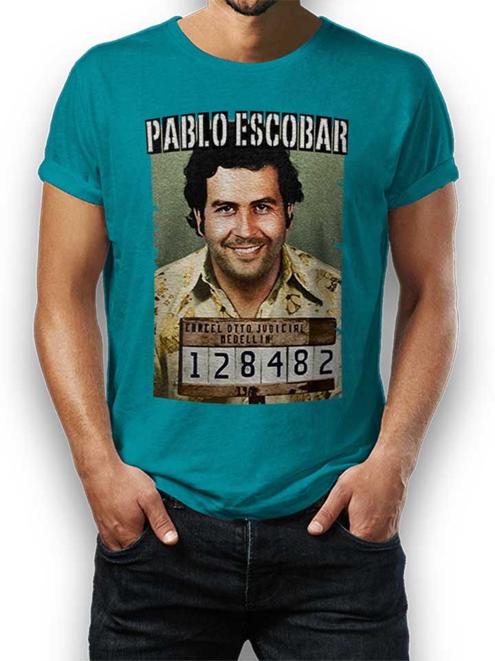 Pablo Escobar Mugshot T-Shirt tuerkis L