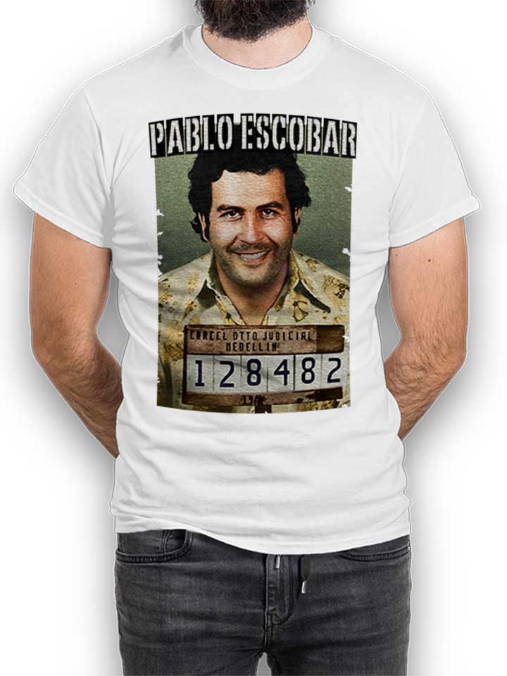 pablo-escobar-mugshot-t-shirt weiss 1