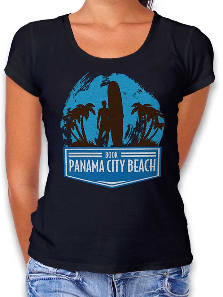 panama-city-surf-damen-t-shirt schwarz 1