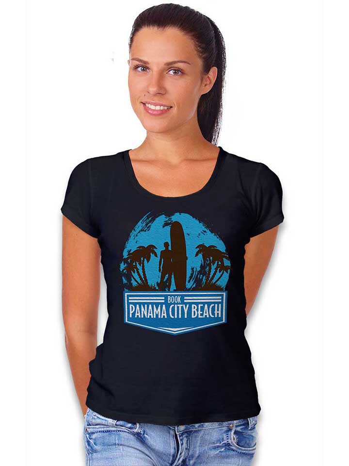 panama-city-surf-damen-t-shirt schwarz 2