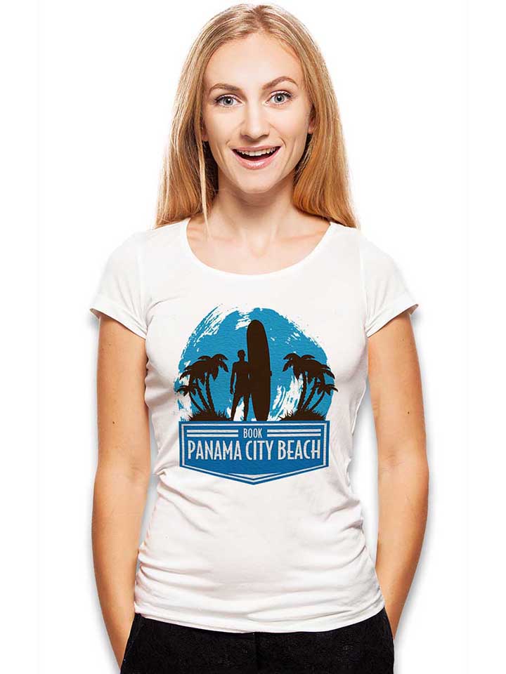 panama-city-surf-damen-t-shirt weiss 2