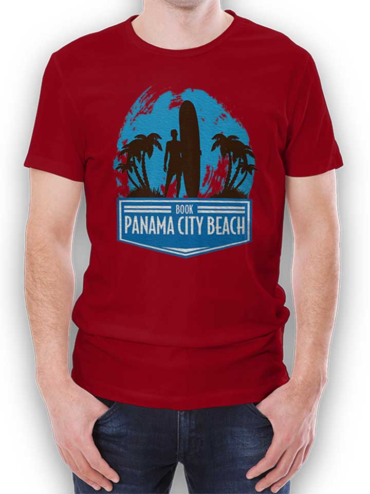 panama-city-surf-t-shirt bordeaux 1