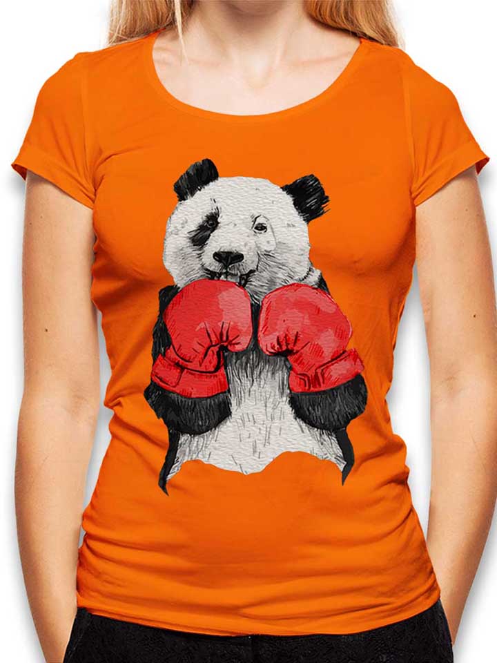 Panda Boxer Womens T-Shirt orange L