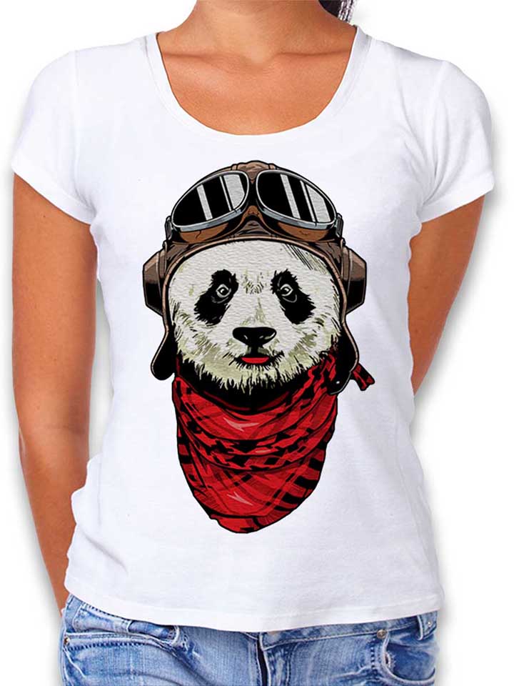 panda-pilot-damen-t-shirt weiss 1