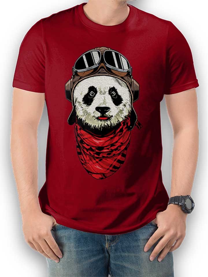Panda Pilot T-Shirt bordeaux L