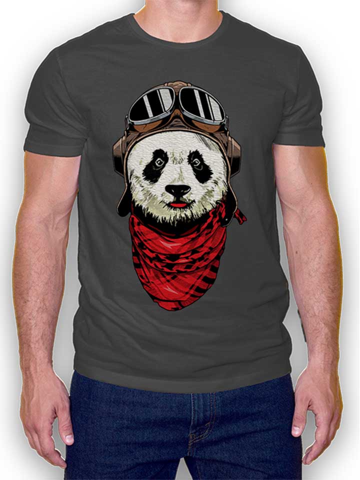 Panda Pilot T-Shirt grigio-scuro L