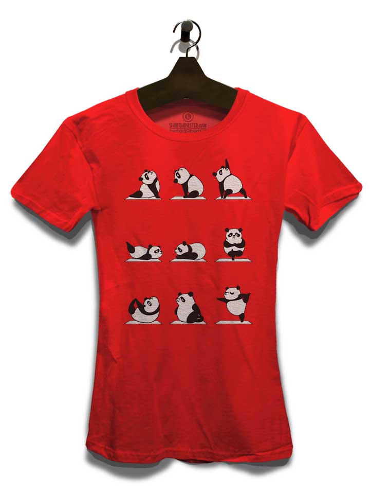 panda-yoga-damen-t-shirt rot 3
