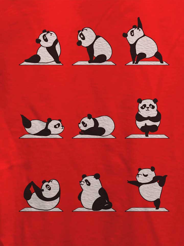 panda-yoga-damen-t-shirt rot 4