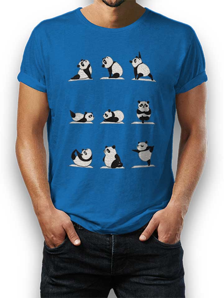Panda Yoga T-Shirt bleu-roi L