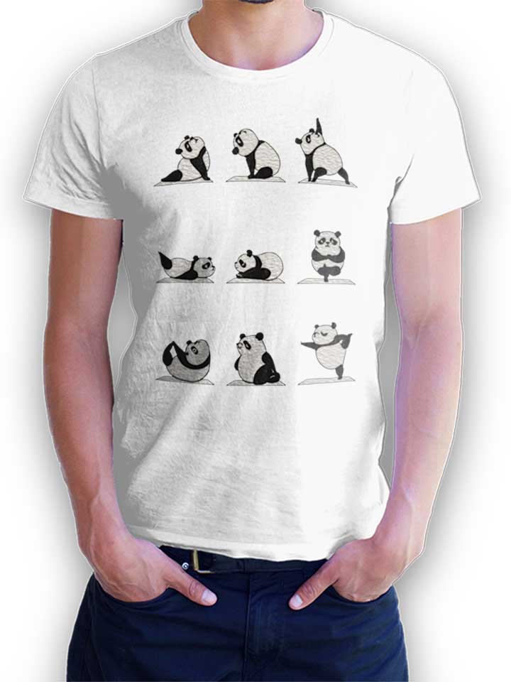 Panda Yoga Camiseta blanco L