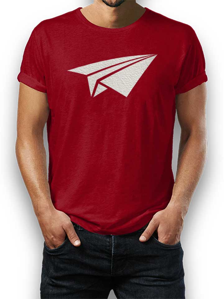 Papierflieger T-Shirt maroon L