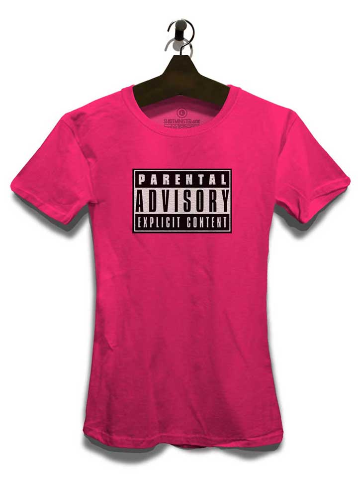 parental-advisory-explicit-content-logo-damen-t-shirt fuchsia 3