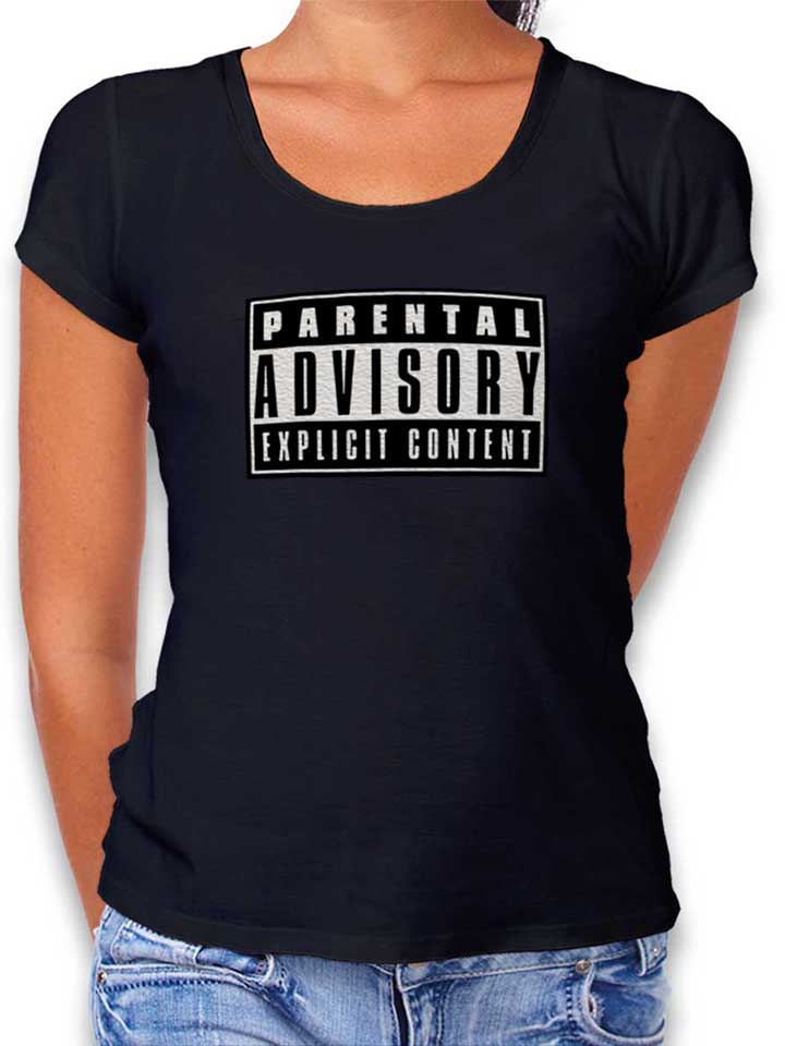 parental-advisory-explicit-content-logo-damen-t-shirt schwarz 1