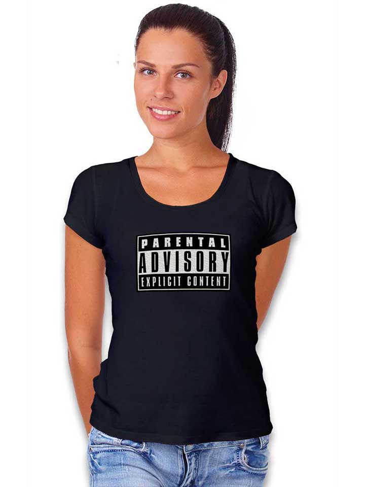 parental-advisory-explicit-content-logo-damen-t-shirt schwarz 2