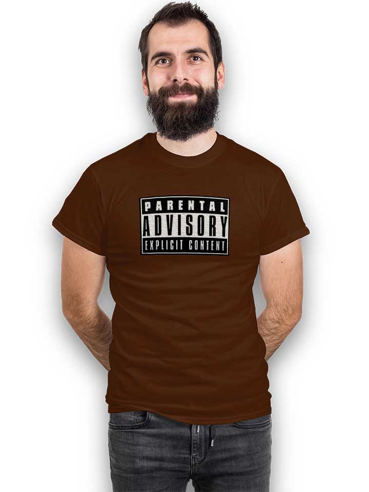 parental-advisory-explicit-content-logo-t-shirt braun 2
