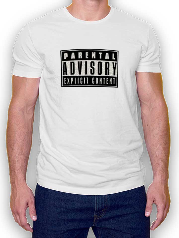 Parental Advisory Explicit Content Logo T-Shirt weiss L
