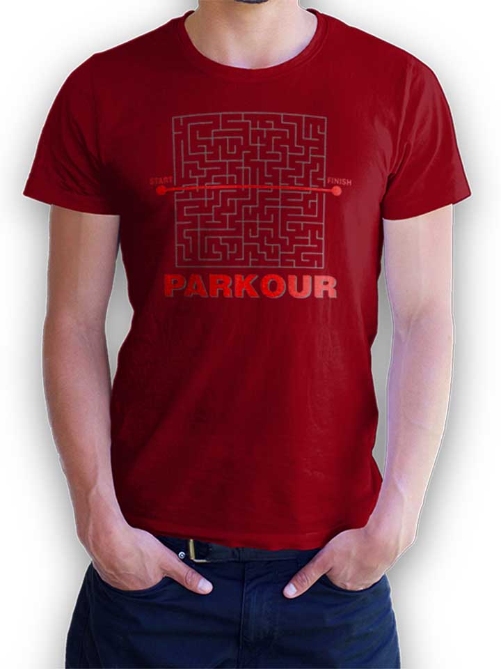 Parkour Start Finish T-Shirt maroon L