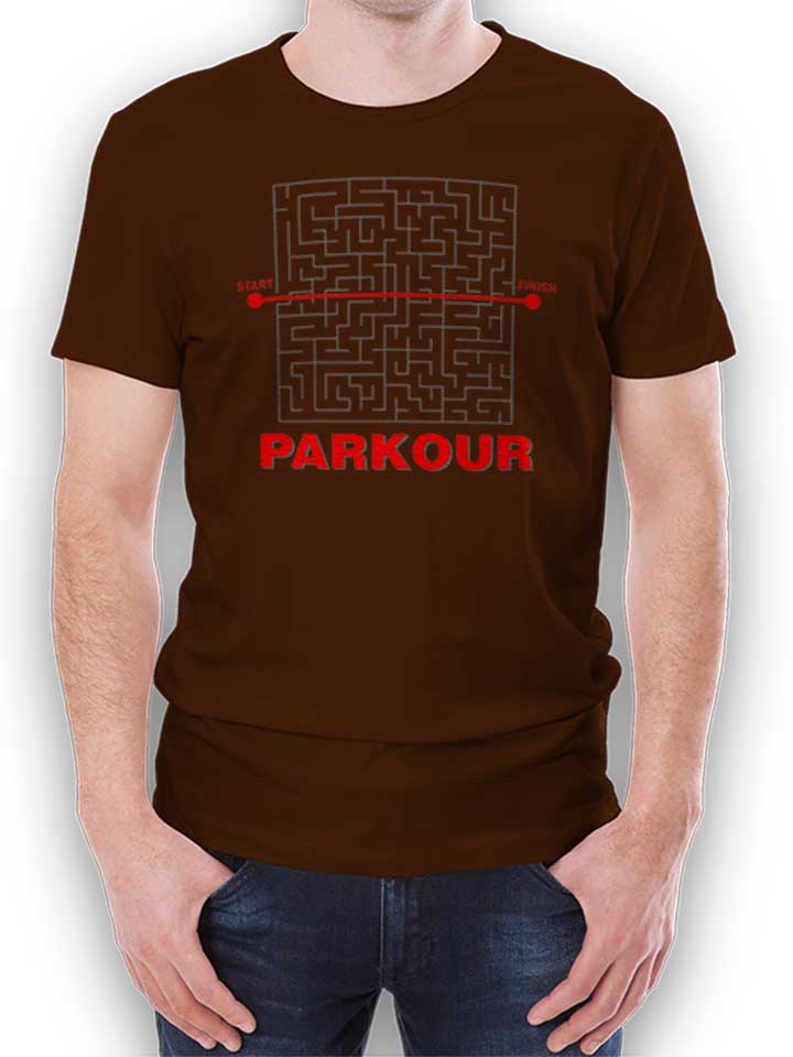 Parkour Start Finish T-Shirt marron L