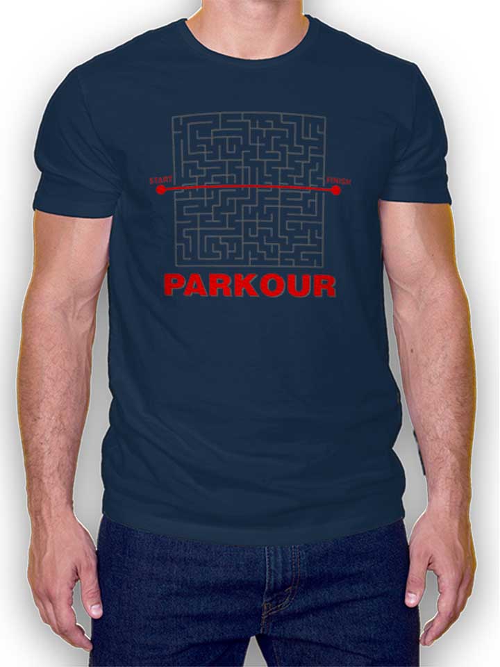 parkour-start-finish-t-shirt dunkelblau 1