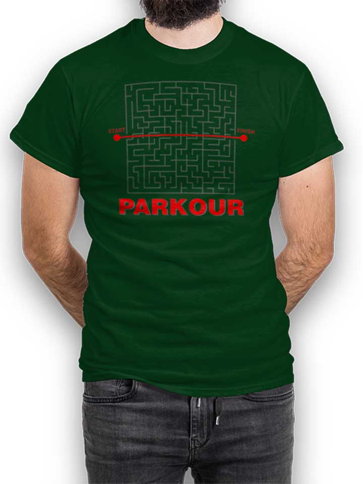 Parkour Start Finish T-Shirt vert-fonc L