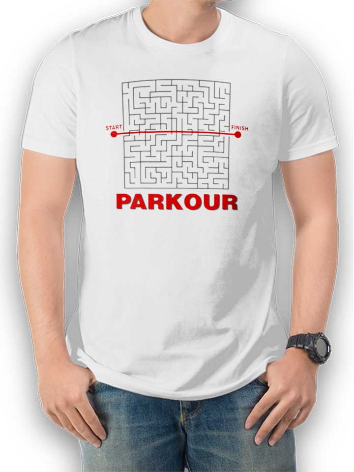 Parkour Start Finish T-Shirt blanc L