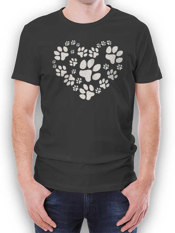 Paws Heart Camiseta gris-oscuro L