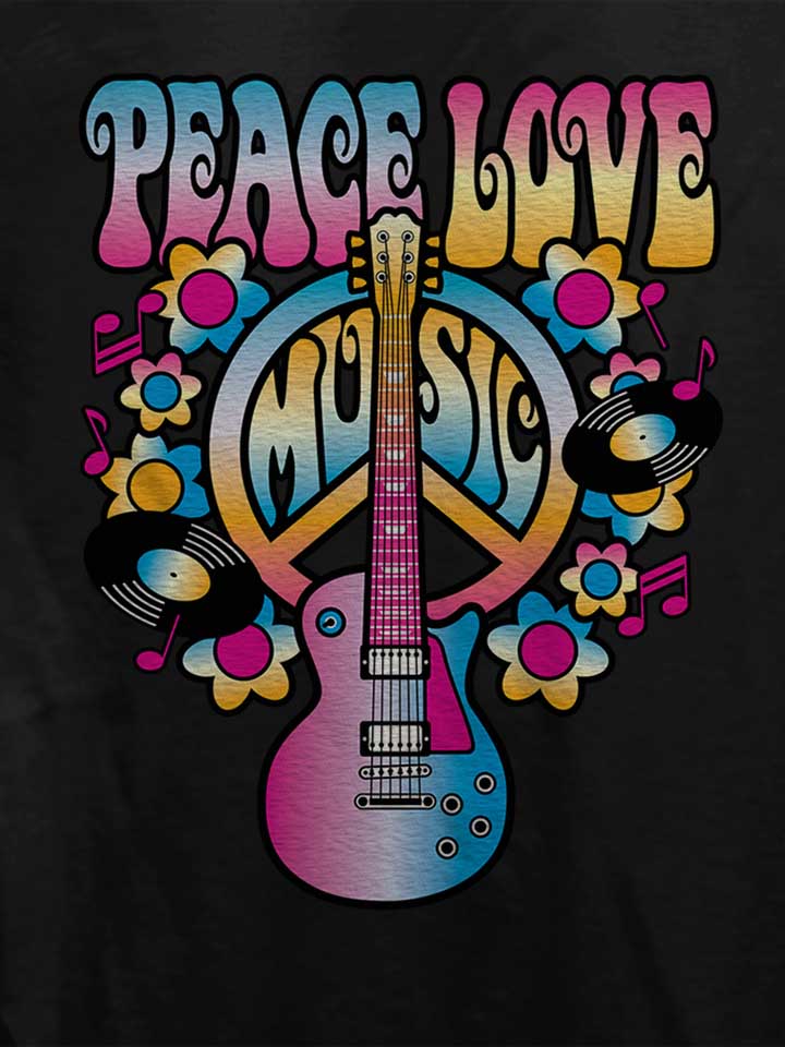 peace-love-music-damen-t-shirt schwarz 4
