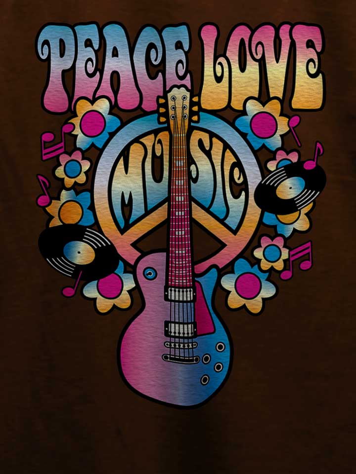 peace-love-music-t-shirt braun 4