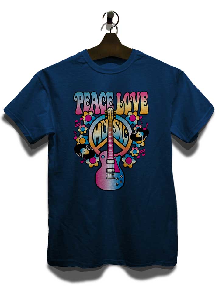 peace-love-music-t-shirt dunkelblau 3