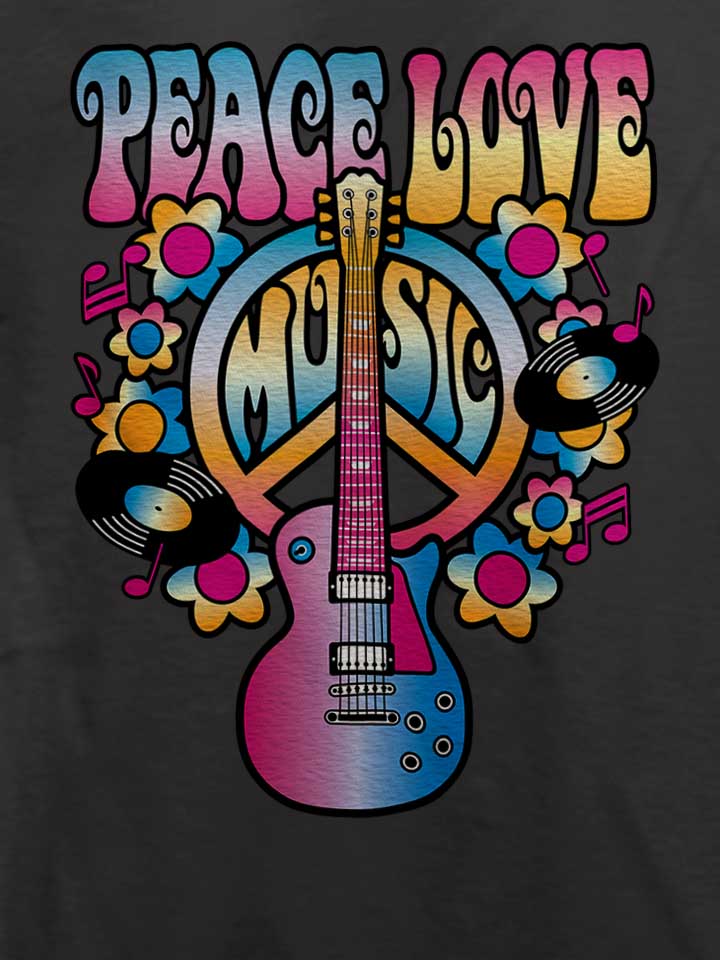 peace-love-music-t-shirt dunkelgrau 4