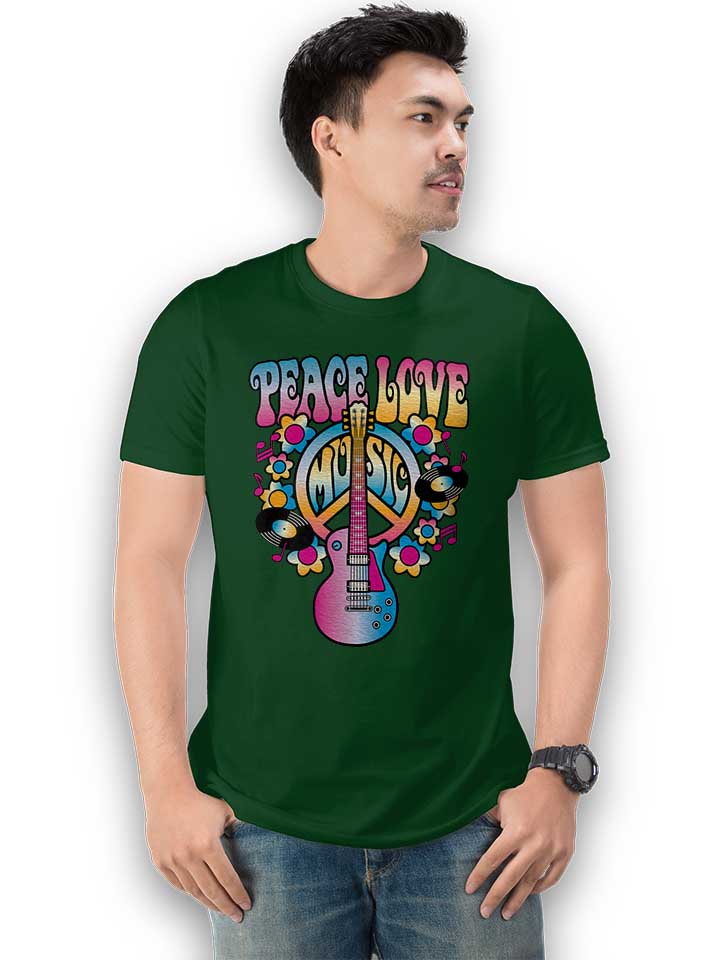 peace-love-music-t-shirt dunkelgruen 2