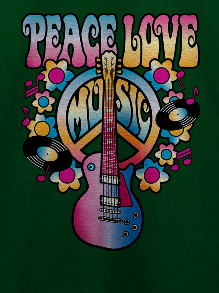 peace-love-music-t-shirt dunkelgruen 4