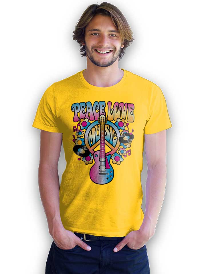 peace-love-music-t-shirt gelb 2