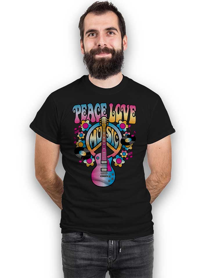 peace-love-music-t-shirt schwarz 2