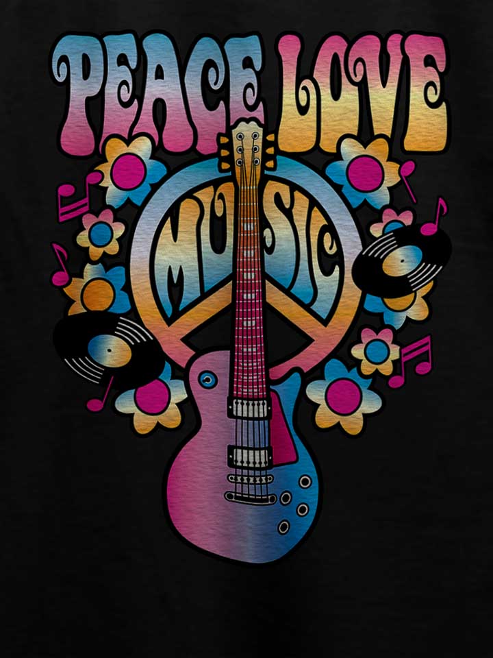 peace-love-music-t-shirt schwarz 4