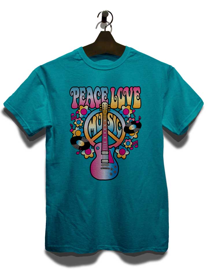 peace-love-music-t-shirt tuerkis 3