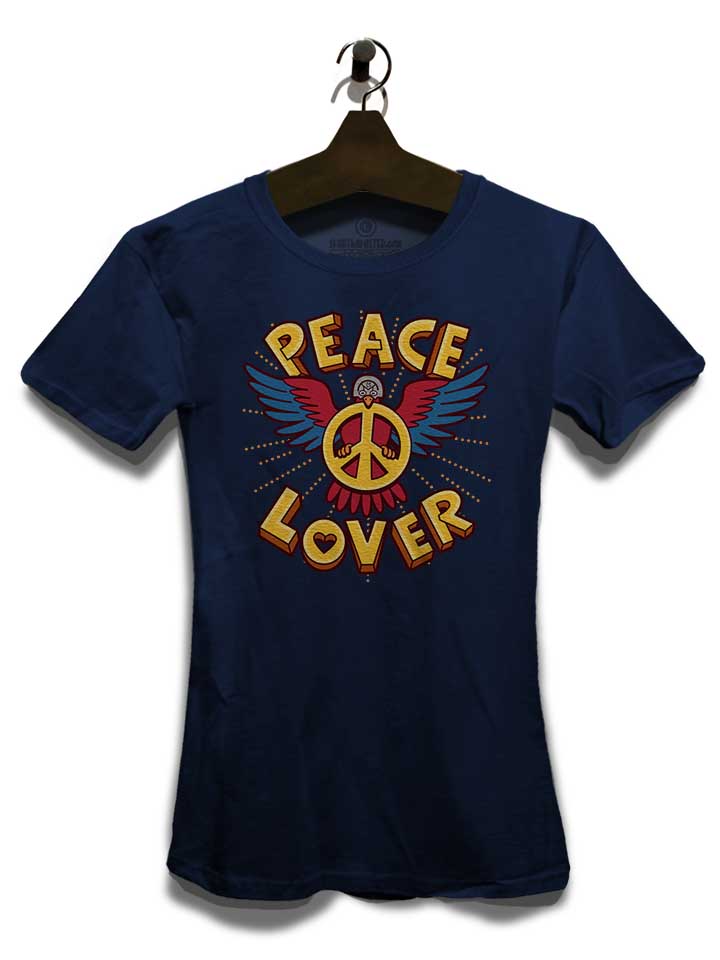 peace-lover-damen-t-shirt dunkelblau 3