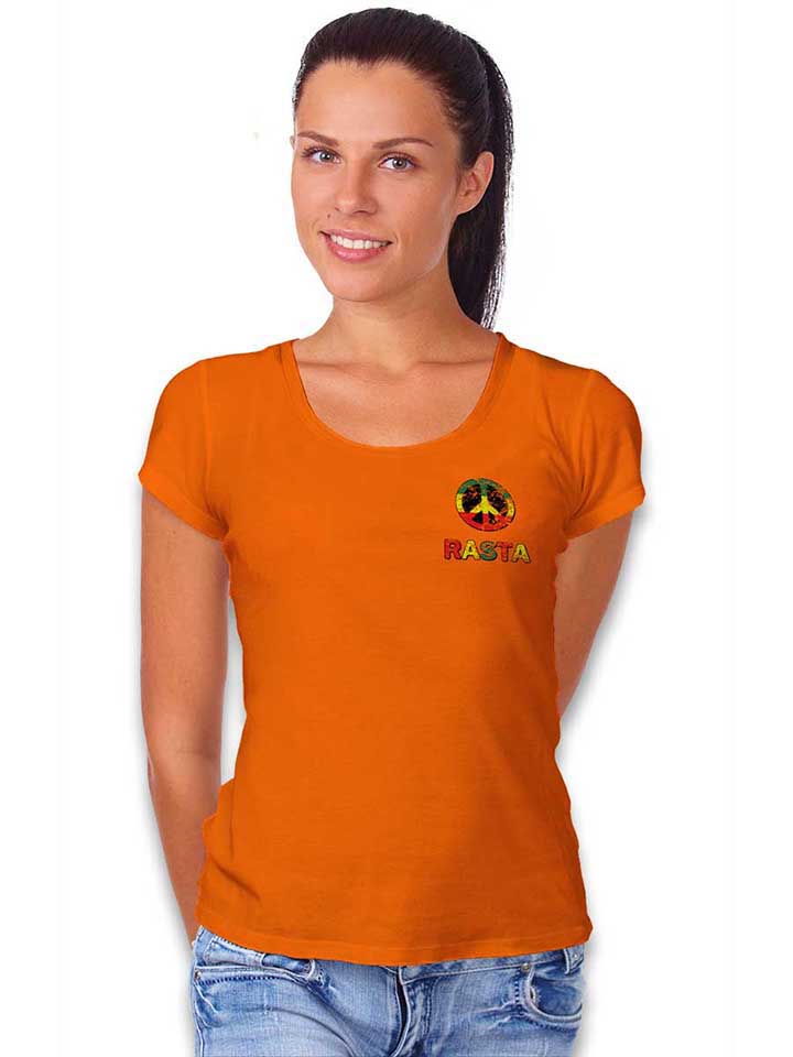 peace-rasta-vintage-chest-print-damen-t-shirt orange 2