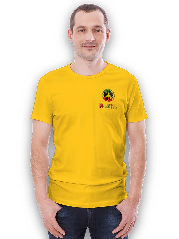 peace-rasta-vintage-chest-print-t-shirt gelb 2