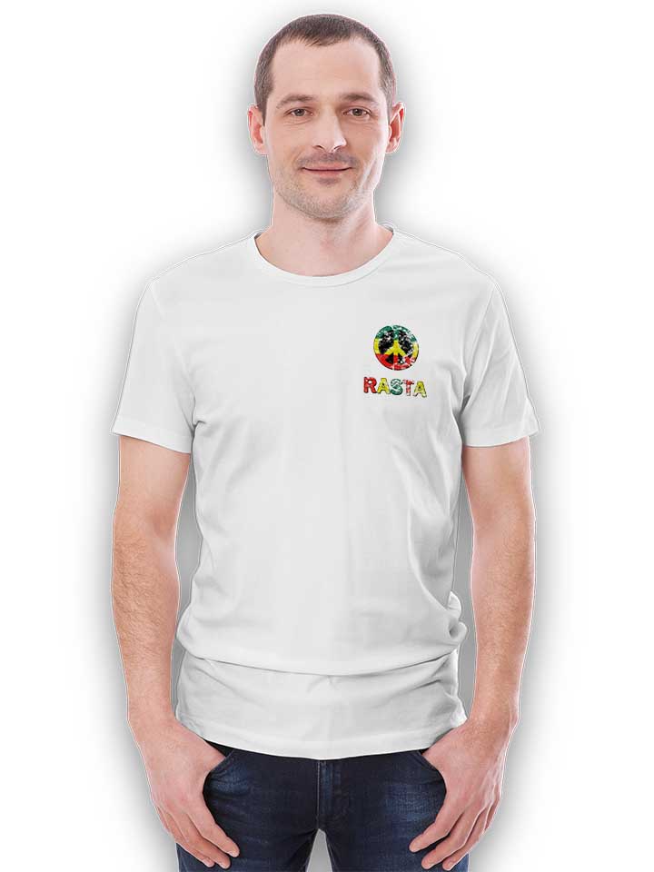 peace-rasta-vintage-chest-print-t-shirt weiss 2