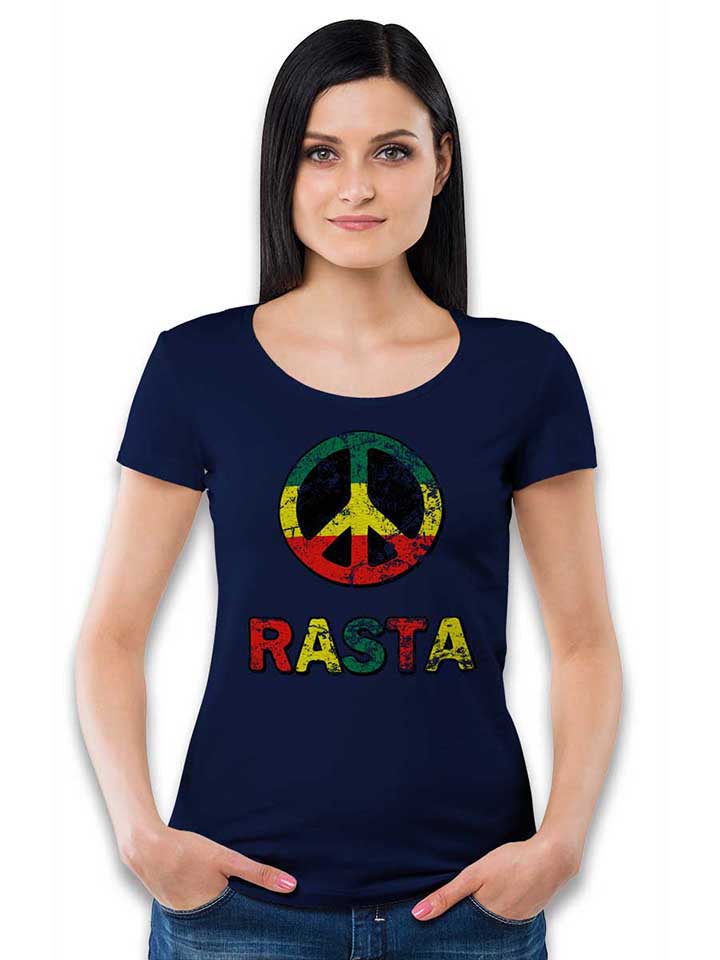 peace-rasta-vintage-damen-t-shirt dunkelblau 2