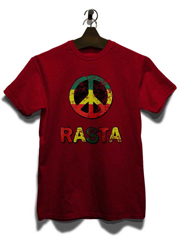 peace-rasta-vintage-t-shirt bordeaux 3