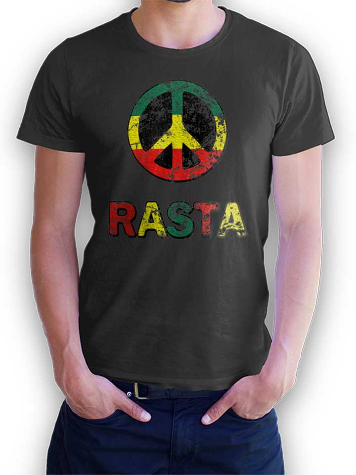 Peace Rasta Vintage Camiseta gris-oscuro L