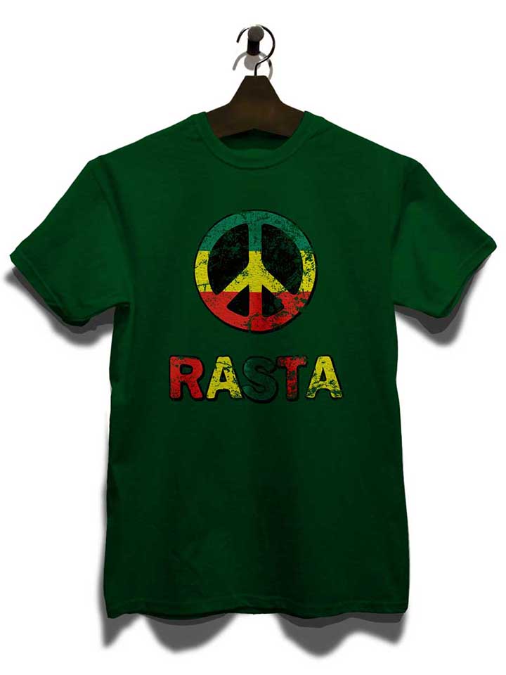 peace-rasta-vintage-t-shirt dunkelgruen 3
