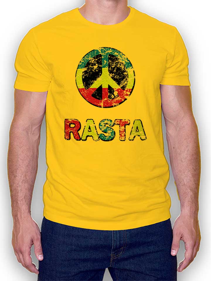 Peace Rasta Vintage T-Shirt giallo L