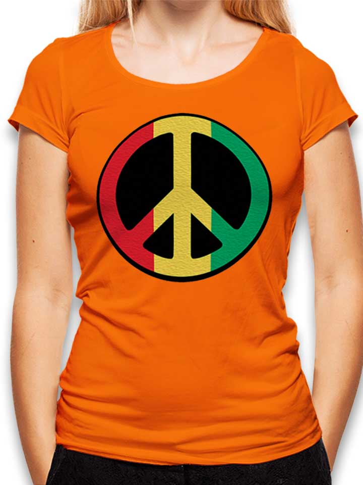 Peace Rastafari Damen T-Shirt orange L