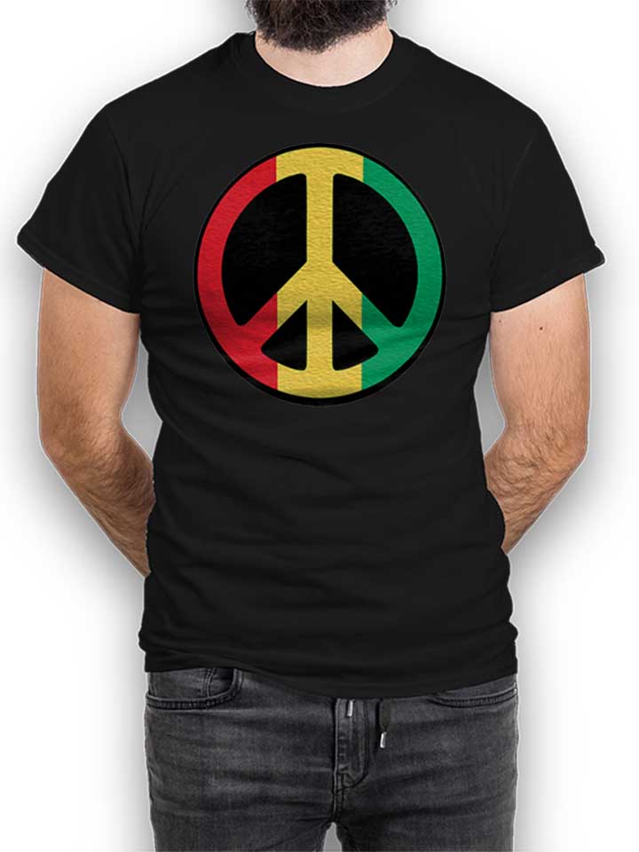 Peace Rastafari T-Shirt schwarz L