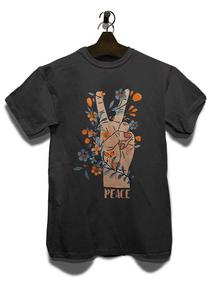 peace-sign-flowers-t-shirt dunkelgrau 3