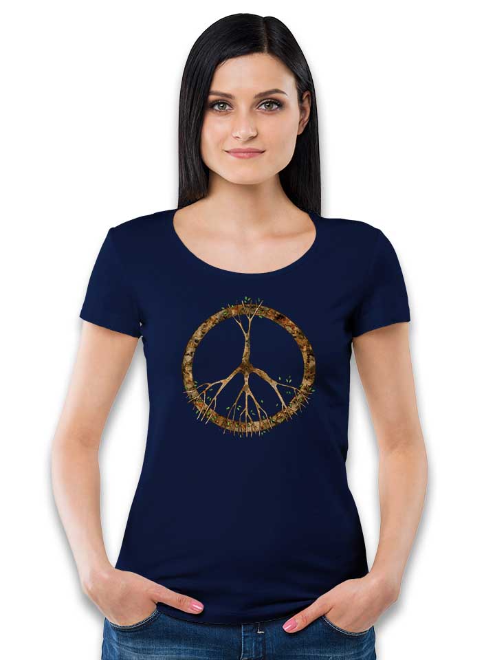 peace-tree-damen-t-shirt dunkelblau 2